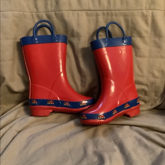 Rubber rain firefighter boots size 5 kids boys - Picture 14 of 14